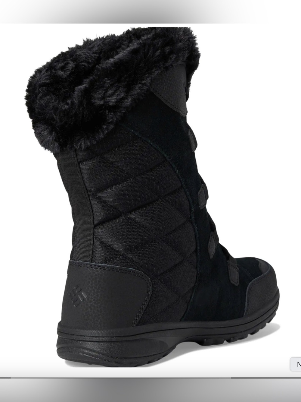 Columbia Women's Black Winter Lace-Up Fur-Trim Boots - Picture 4 of 16